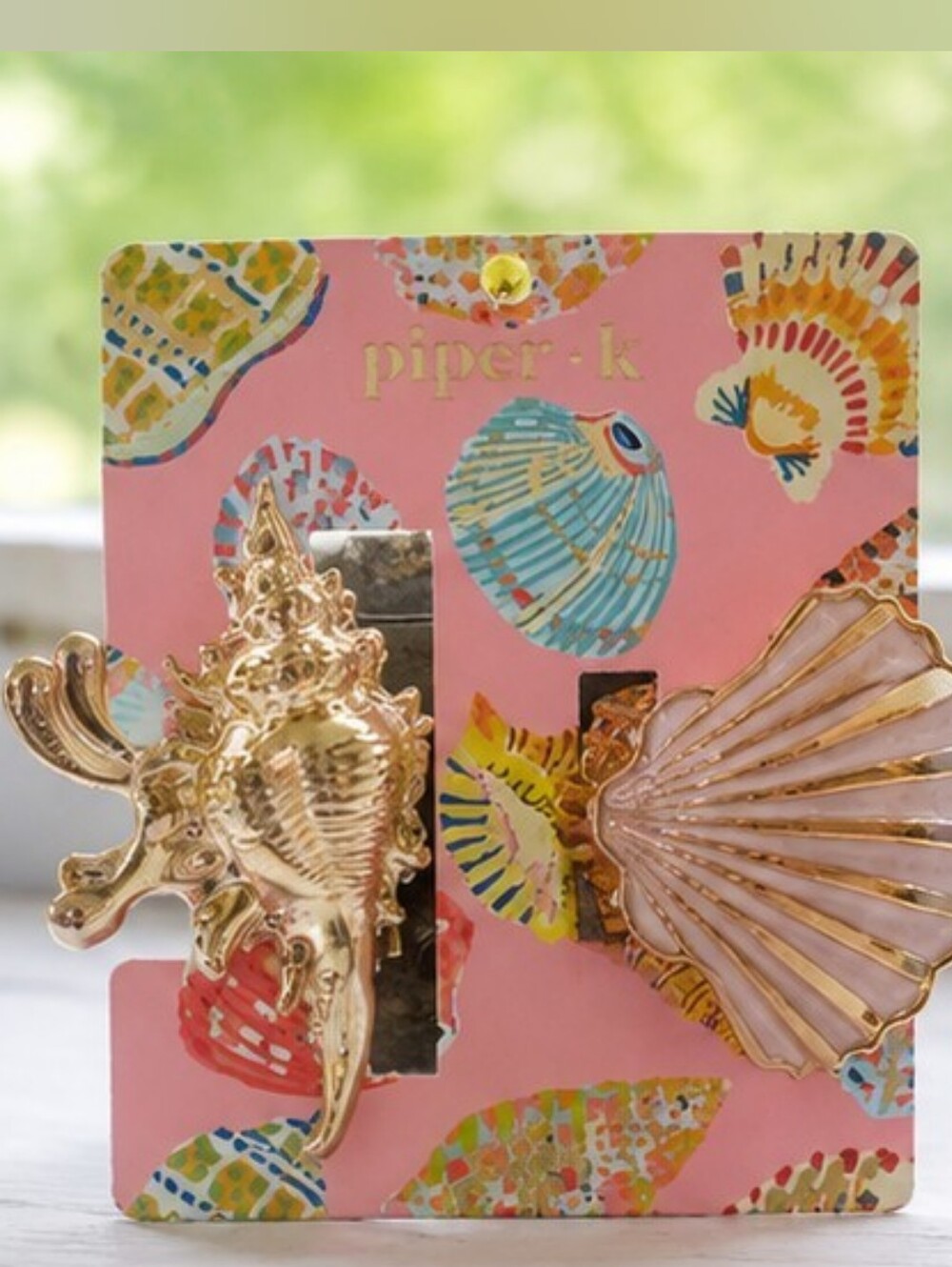 NWT Piper K Seashell Hair Clip Set Gold Pink Coastal Mermaid Beach Vacation Y2K